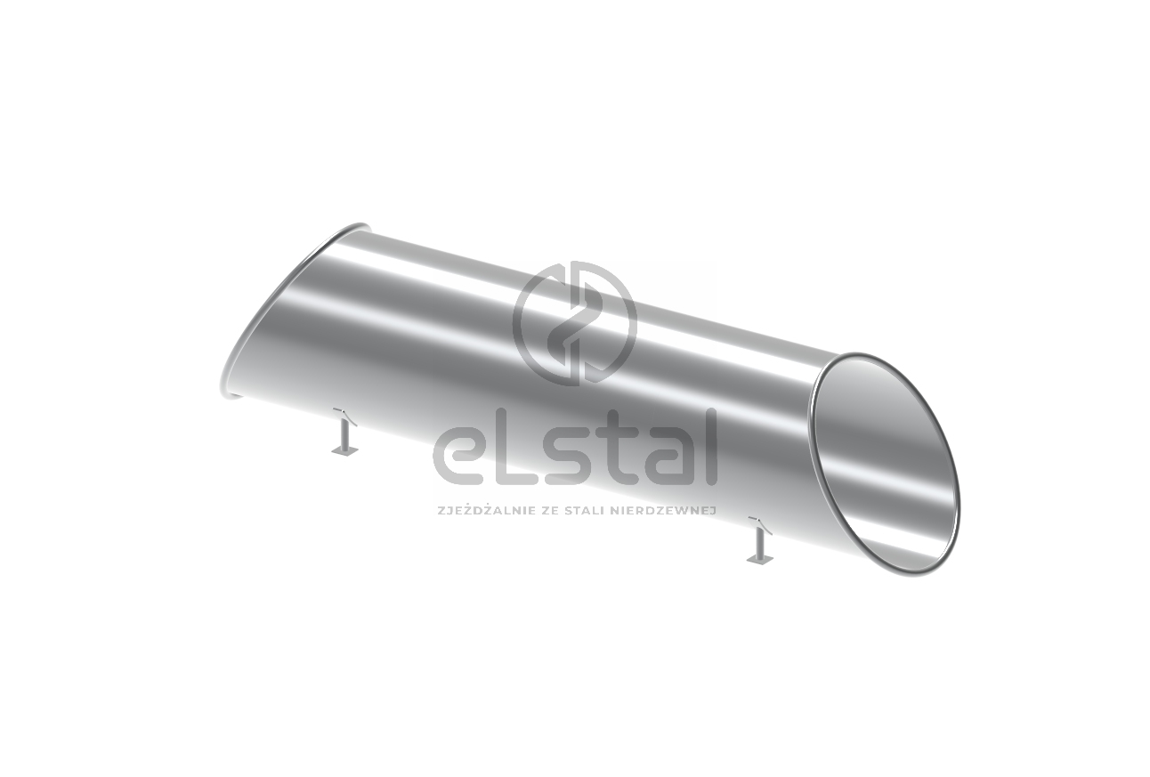 Tunel ze stali nierdzewnej prosty ścięty model EL-TNP-2500-600-30